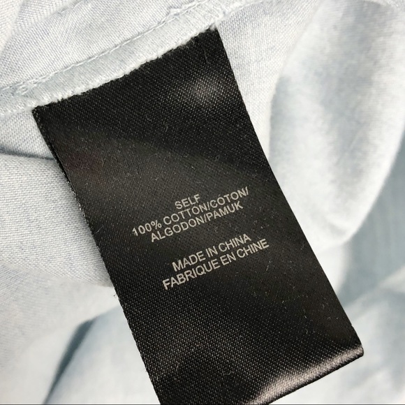 Tibi Off The Shoulder Chambray Tunic Sz 0 - Picture 7 of 8